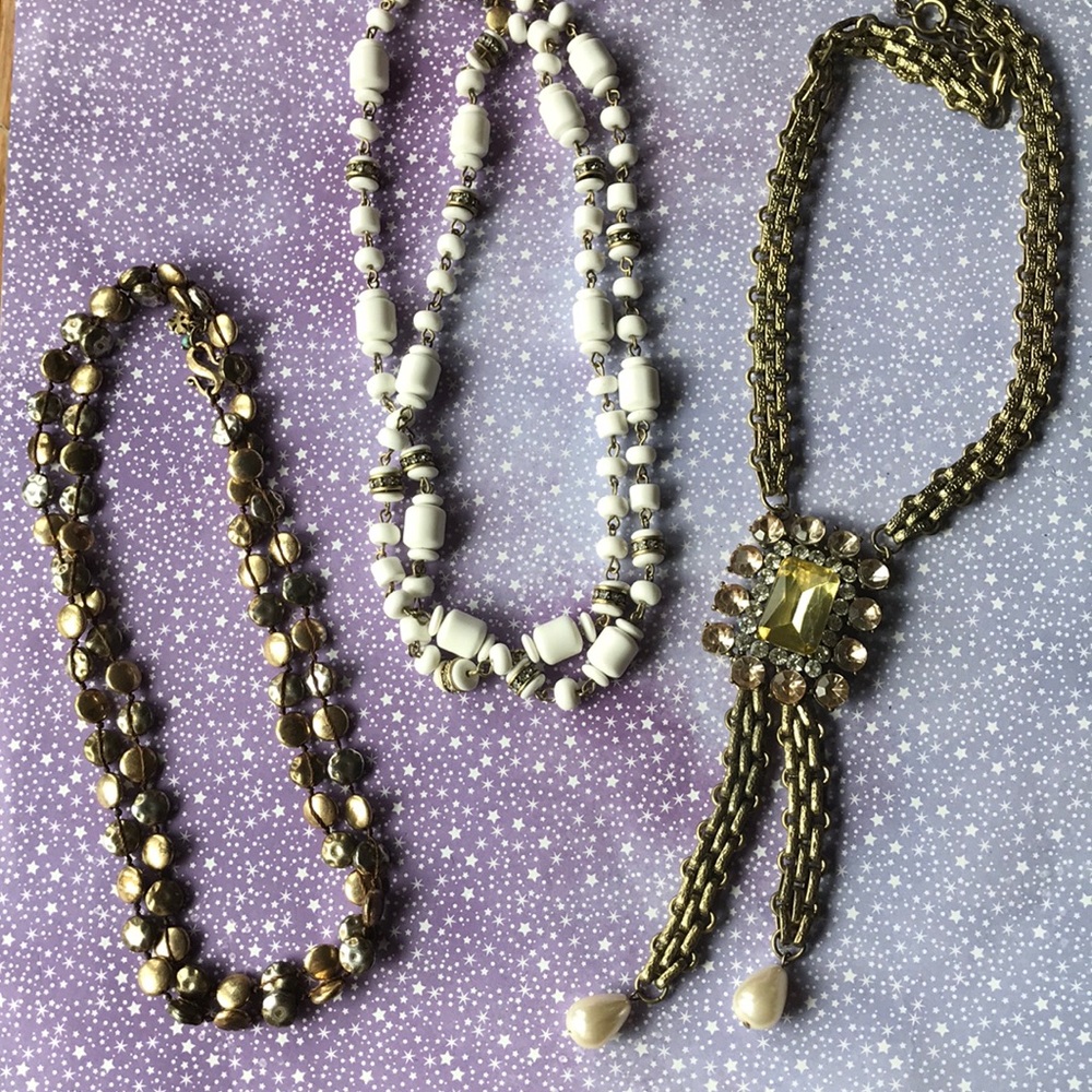 NECKLACE LOT STATEMENT J CREW LUCKY BRAND LONG